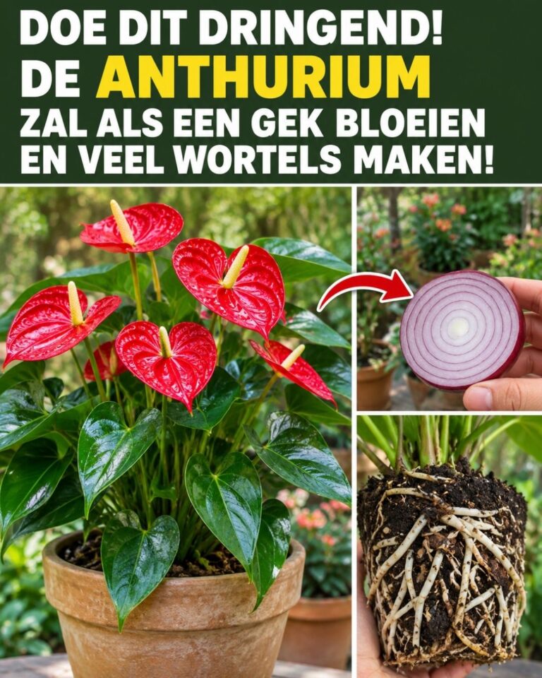 Doe dit dringend! De anthurium zal als een gek bloeien en veel wortels maken