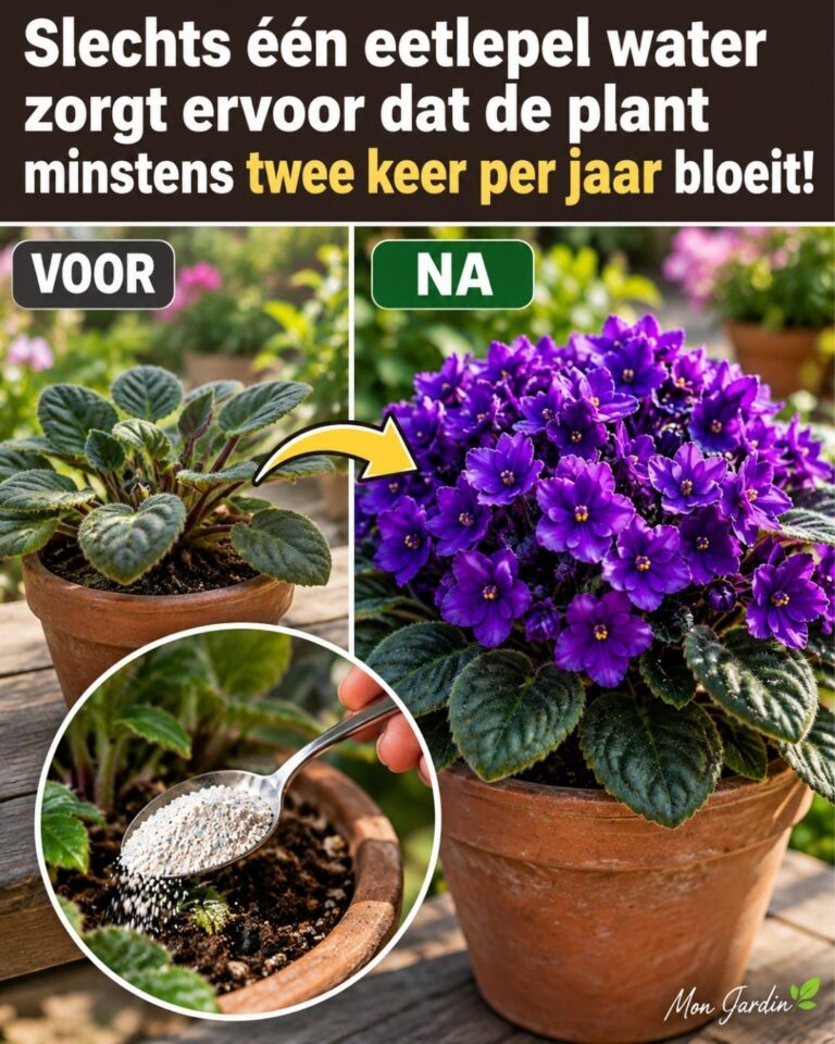Een eetlepel water in een pot zorgt ervoor dat de plant minstens twee keer per jaar bloeit